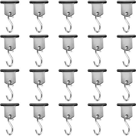 Crochet Auvent, 20 Paires Accessoires Auvent Facile a Installer en Forme de S, Crochet D'auvent de Camping Car pour Intérieures Extérieures Camping Car Caravane Tente de Noël Fournitures (1/5)