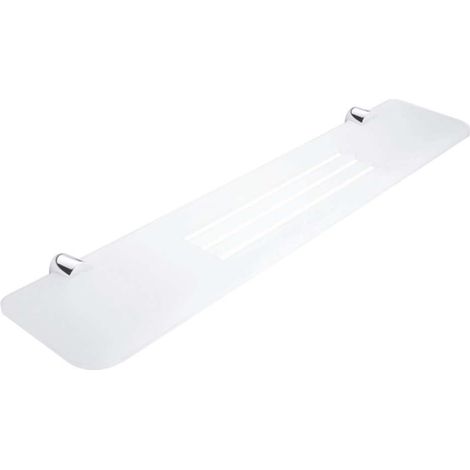 Nimco Bormo - Mensola con fori fresati, lunghezza 60 cm, plexiglas opaco/cromo BR X360-26 (1/2)