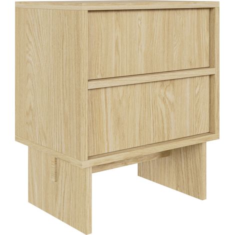 Selsey Sanva - Comodino con 2 cassetti - 50 cm - rovere oliato (1/5)