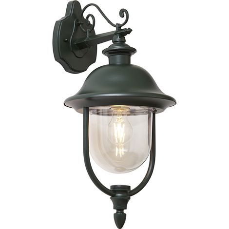 QAZQA Lampada da parete classica da esterno verde scuro con