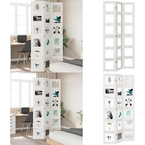 Cloison de séparation 3 panneaux blanc bois de paulownia massif - Séparateur De Pièce - Écran D'intimité - Cloison Pliable - Décoration Murale - Meuble Design - Home & Living (1/5)