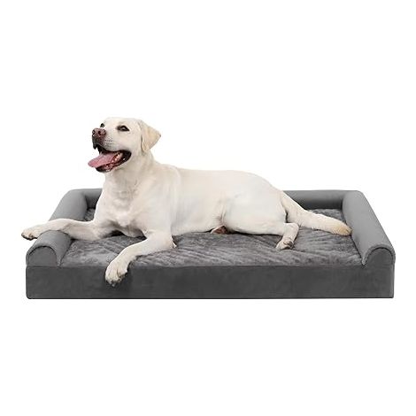 Panier Chien XL, Lit pour Chien 105x70x18cm Canapés et Fauteuils, Coussin Dehoussable et Lavable, XL Gris (1/5)