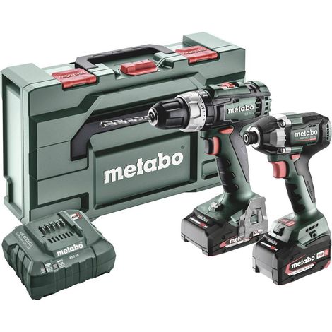 Metabo BSLBL+SSD200LTBL -Perceuse-visseuse à percussion sans fil, Clé à chocs sans fil + batterie, + chargeur W611002 (1/2)