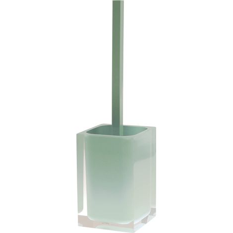 Brosse WC en résine Transparente, Couleur Vert Menthe, Dimensions 37,5 x 9,8 x 9,8 cm et Poids 0,86 kg (1/5)