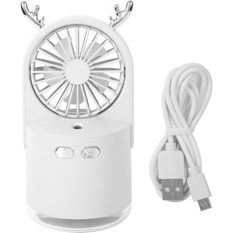 Ventilateur de bureau avec brumisateur USB - Rafraîchisseur d'air portable blanc (1/5)
