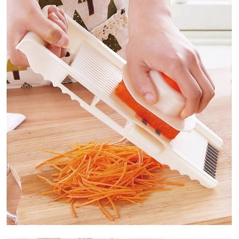 Râpe à légumes multifonction 5 en 1 en acier inoxydable, mandoline, coupe-légumes, râpe à carottes réglable, coupe-oignons (1/2)