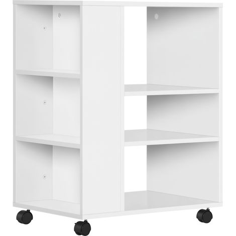 Mueble para impresora, mueble auxiliar de oficina, dormitorio, cocina, sala de estar, 60x40x75,8 cm, blanco