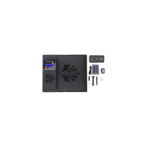 Porte automatique de poulailler solaire USB Ouverture horizontale 3 en 1 Minuterie et capteur de lumière Télécommande incluse