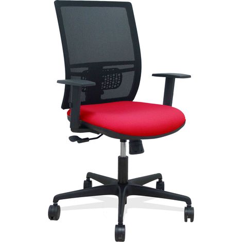Chaise Yunquera sincro mesh noir bali mesh rouge accoudoir réglable