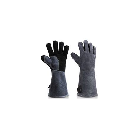 Gants de travail gris extensibles pour soudage électrique/grill/four haute température (16 pouces) (1/5)
