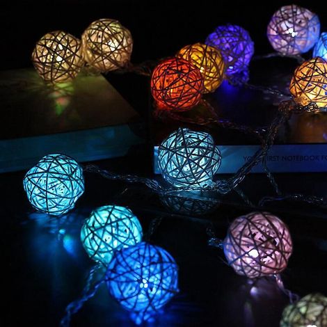 LED String Lights, 2.5m Outdoor LED String Lights with 20 Bulbs, Durable, Unbreakable, Waterproof String Lights, Energy Saving for Parties, Festivals, Weddings (1/5)