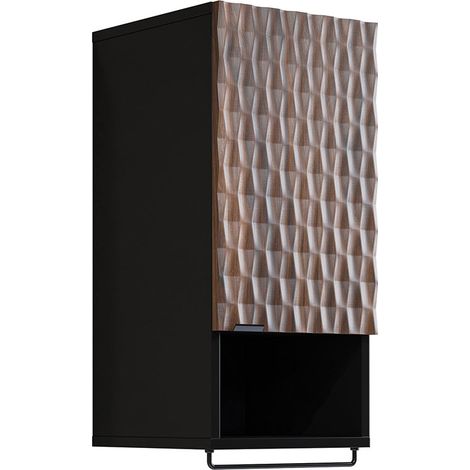 Armario de pared 1 puerta Nevia Madera y Negro (1/5)