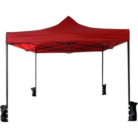 Rebecca Mobili Gazebo Tendone Rosso A Fisarmonica 4 Pesi Metallo Poliestere 3x3 (1/7)