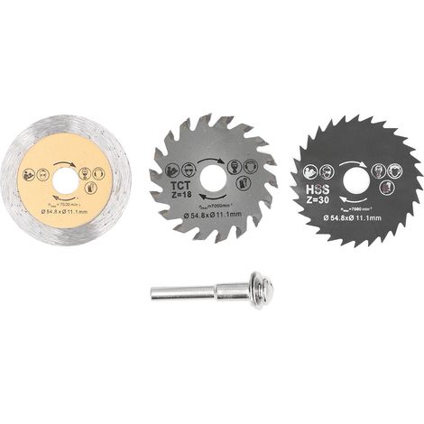 Lot 4 lames de scie circulaire mini 7000 tr/min coupe lisse haute résistance dents incisives pour bois PVC contreplaqué (1/5)