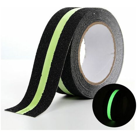 EASYCOMFORT Ruban adhésif antidérapant avec Film Lumineux Brille dans Le Noir, Bande de sécurité pour escaliers échs sols glissants Intérieur et Extérieur, 5 m x 5 cm(1 pcs) (1/3)