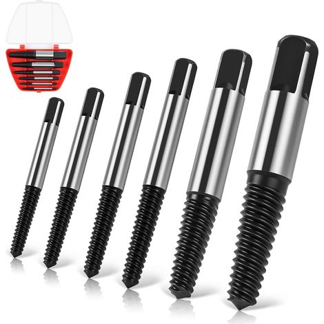 6-teiliges Schraubenausdreher-Set, Ausdreherbits für abgebrochene Schrauben, Linkshänder-Schraubenausdreher zum Entfernen beschädigter, rostiger, festsitzender oder abgebrochener Schrauben (1/5)