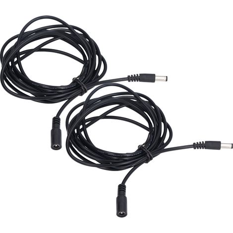 Lot de 2 câbles rallonge solaire LED 12V 24V pour caméra surveillance connectique DC 5.5x2.1mm (1/5)