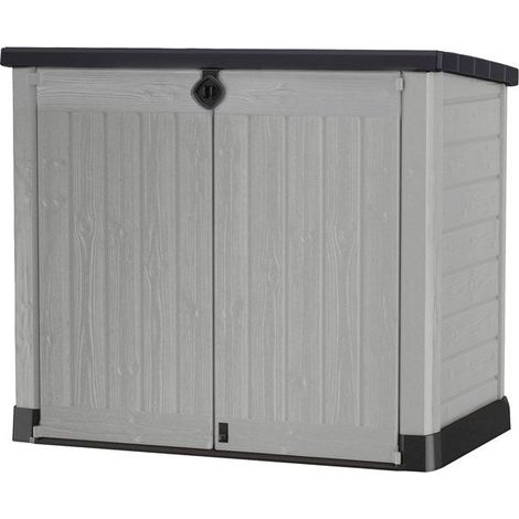 Keter – Coffre de jardin en polypropylène 1200 litres – Dimensions L145,5 x P82 x H123 cm – Traitement antiultraviolets – Couleur gris et noir