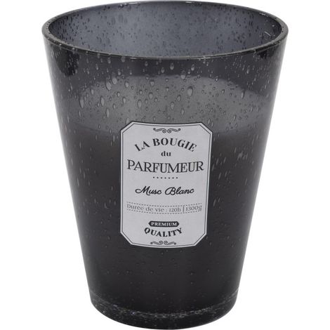 Bougie Parfumée en Verre "Bulle" 23cm Musc Blanc (1/2)