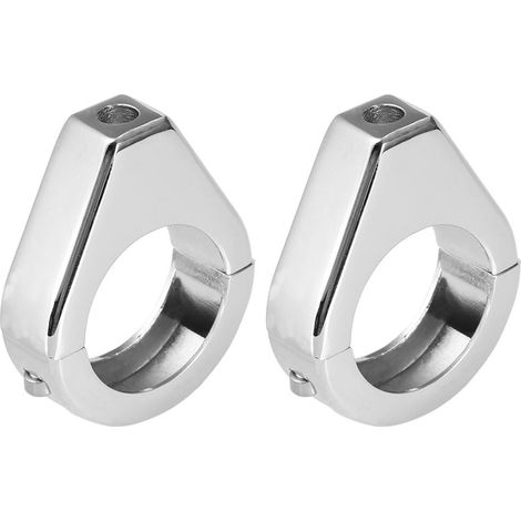 Support de fixation clignotant moto en alliage d'aluminium, collier de fourche 41mm argenté (1/5)