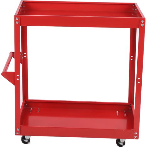 Chariot à outils roulant à 2 plateaux, utilitaire et mobile, pour atelier de réparation automobile. (1/5)