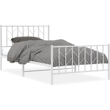 Maison Exclusive - Giroletto con Testiera e Pediera Metallo Bianco 107x203 cm (1/5)