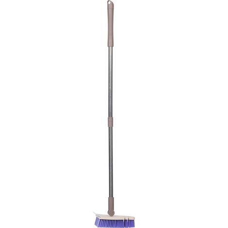 Brosse de Nettoyage de Sol avec raclette 2 en 1 - Brosse de Douche à Manche Long de 87 cm pour Joints de carrelage - de Nettoyage Robuste à Rotation à 180° pour Salle de Bain, Cuisine, (1/5)