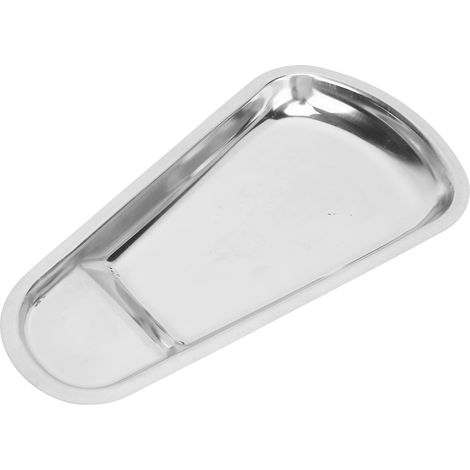 Plateau de service en acier inoxydable, hygiénique, facile à nettoyer, compact et polyvalent, en forme d'éventail, idéal pour les réceptions à la maison. (1/5)