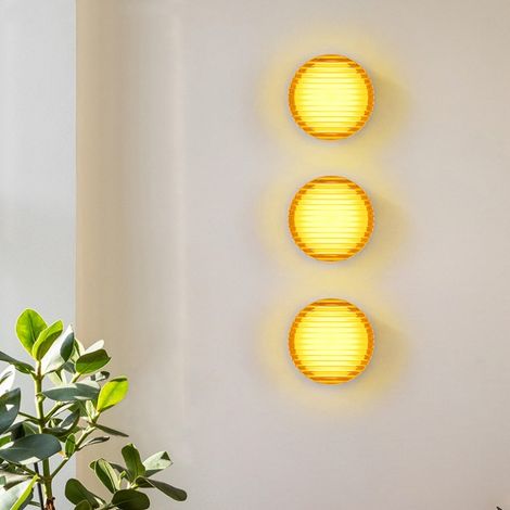 3er Set Moderne Wandleuchte Kreative Wandlampe Orange Dekorative Wandbeleuchtung Warmweißes Licht Ø13.5cm