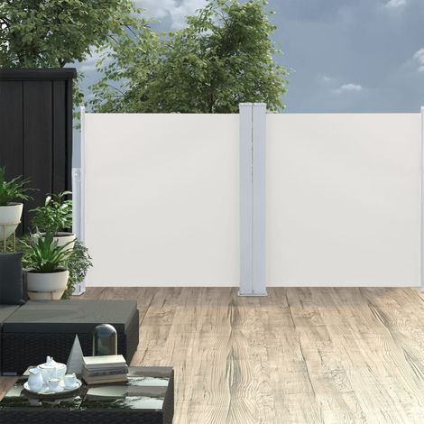 Auvent latéral rétractable Paravent extérieur Brise Vue Rétractable pour Jardin, Balcon, terrasse Crème 120 x 600 cm NDTN2557546 (1/5)