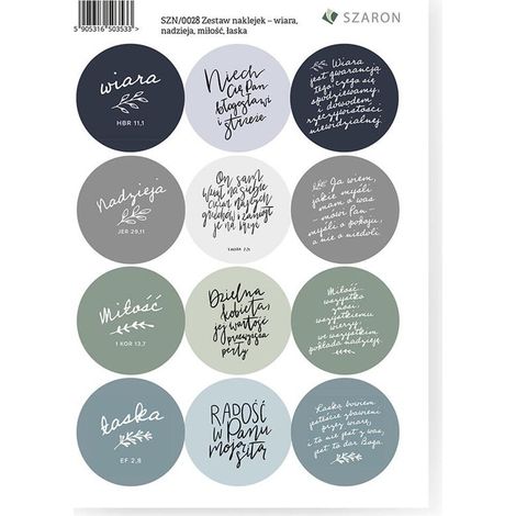 Sticker-Set – Glaube, Hoffnung, Liebe, Gnade