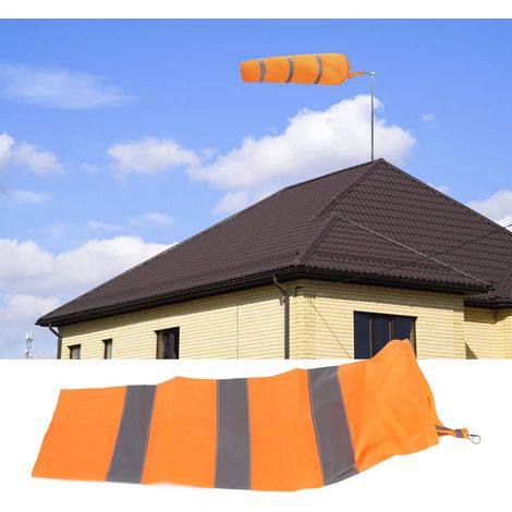 Manche à Vent Lumineuse - Manche à Vent Orange Réfléchissante avec Clip Standard pour Mesure du Vent (1/5)