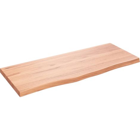 Étagère murale marron clair bois chêne massif traité (1/5)