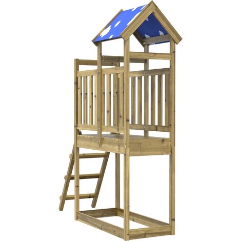 Spielturm Braun Massives imprägniertes Holz vidaXL