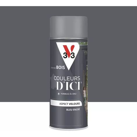 Aérosol Peinture pour Bois Extérieurs V33 Couleurs d'ICI Velours Bleu encré 0,4 L (1/4)