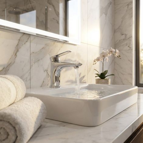 Miscelatore lavabo in ottone cromato con piletta – Lago  Piralla