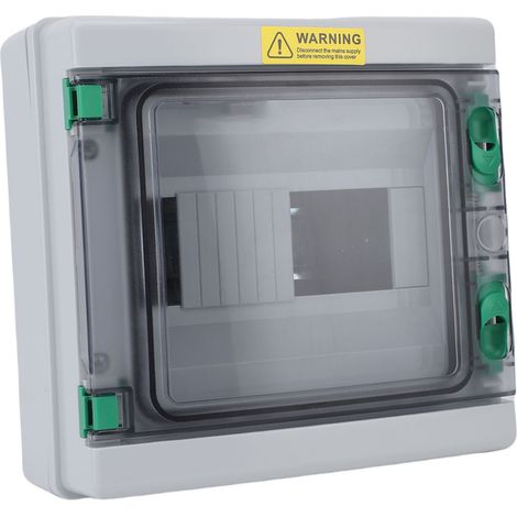 Boîtier de distribution extérieur étanche IP66 en ABS avec couvercle transparent, coffret électrique 8 modules pour usage industriel (1/5)