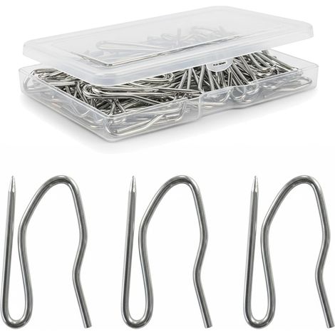 Crochets à Rideaux en Zinc - Lot de 50 Pièces - Résistants pour Voilages et Tissus Lourds - Fixation Robuste 34x19 mm (1/5)