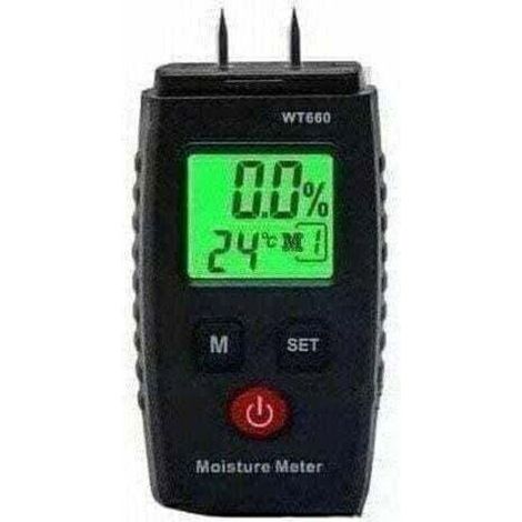 Testeur Humidité, Détecteur d'Humidité à Écran LCD avec rétroéclairage vert, Broche avec 5 Modes, Détecteur de Moisissures pour Bois et Matériaux de Construction (1/4)