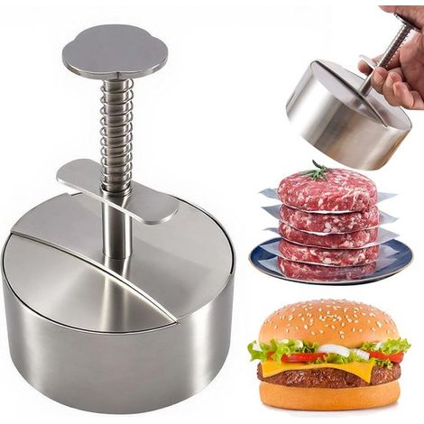 Prensa para hamburguesas de acero inoxidable 304 – Prensa para hamburguesas ajustable de alta resistencia (1/5)