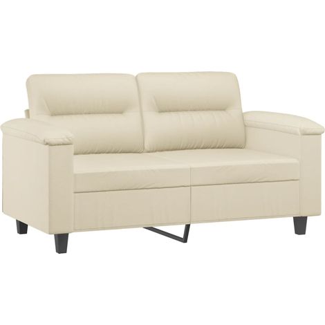 Zweisitzer Sofa Creme 120 cm Kunstleder