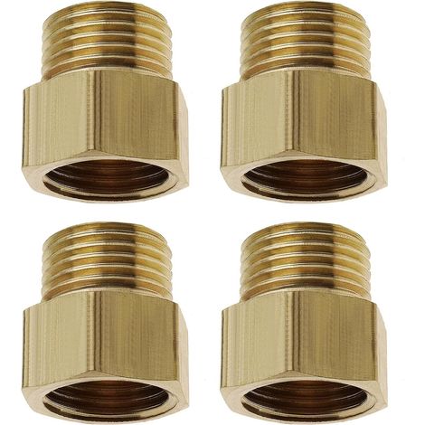 4pcs Adaptateurs de Conversion de Tuyau à Filetage BSP Femelle de 3/8 pouces à Mâle de 1/4 pouces Connecteur de Raccord Tuyau à Douille Hexagonale en Laiton pour Air Eau Gaz Mazout (1/5)