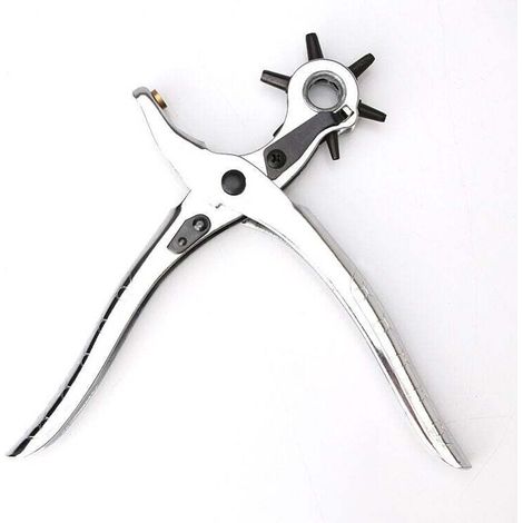 SABIR Pince Perforatrice Multifonctionnelle en Métal, Perforateur à Trous Ronds Multiespécifications, Outil de Perforation Universel pour Cuir, Ceinture, Papier et Tissu