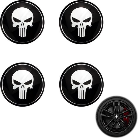 Lot de 4 enjoliveurs - Cache-moyeux universels - Avec tournevis plat - Compatible avec capuchons de moyeu de 56 mm (3) (1/5)