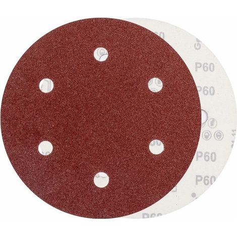 225mm sanding disc, P60 grit, 6 holes, self-gripping discs, 10 round abrasive paper pads for drywall sander, drywall sander, giraffe sander, wall sander. (1/5)