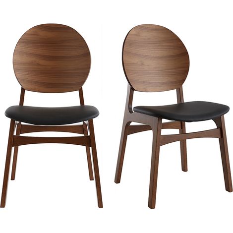 Sedie scandinave noce e poliuretano nero (set di 2) ELTON (1/5)