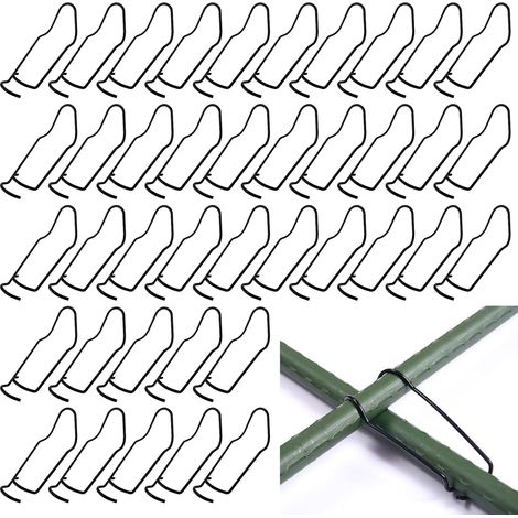 Jiehaojia Pack de 40 Plant Trellis raccords boucles, 11 mm), clips de bambou, connecteurs de cage de plantes en fer pour jardin (1/5)