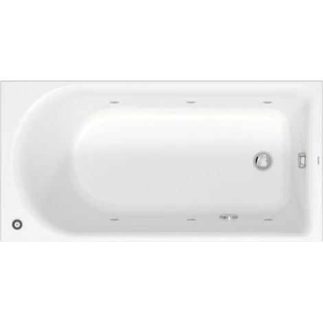 Duravit D-Neo baignoire balnéo, à encastrer, 1 pente de dossier, (1/2)