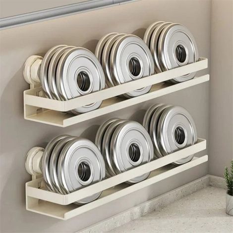 Étagère Murale À Ventouses - Organisateur D'Épices En Acier Inoxydable - Pour Cuisine Et Salle De Bain - 1 Pièce (1/5)