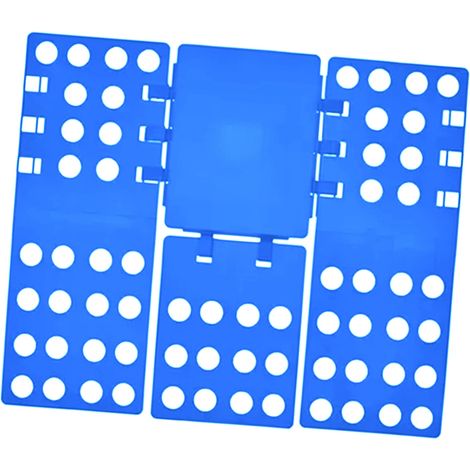 Planche à plier les vêtements pour t-shirts, structure stable et pratique, bleu royal, gain de temps et d'effort. (1/5)